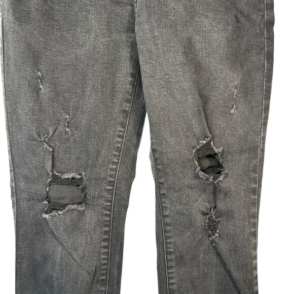 Enjean Black Skinny Jeans Pants Distressed Ripped Goth Punk Oi Emo Grunge Sz 5 - Picture 3 of 6